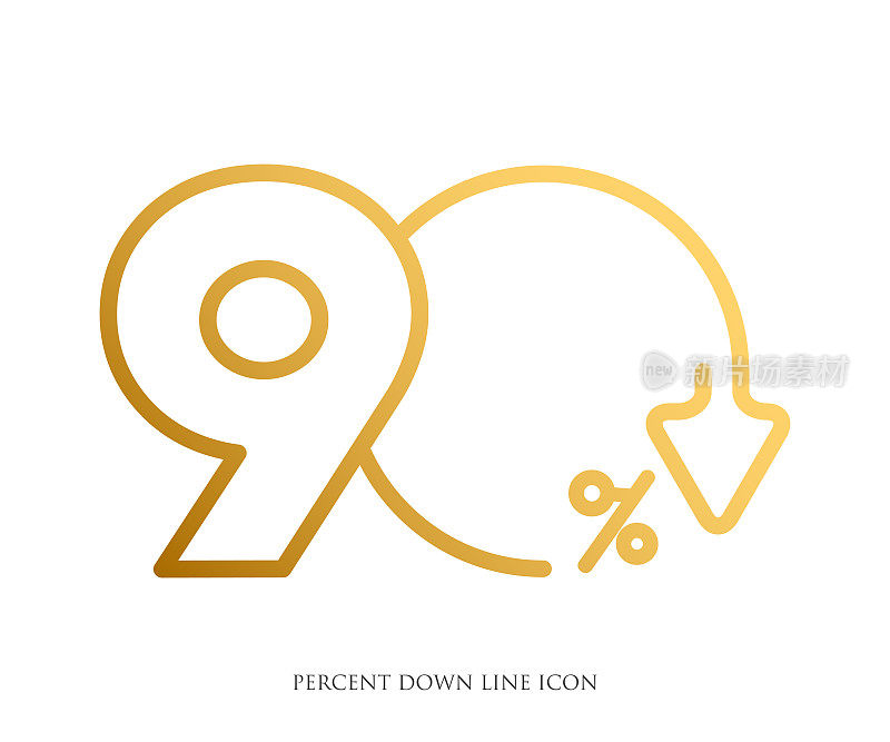 Percent down line icon isolated on white background. Sale Banner Template Design. Special Offer Banner Vector Illustration. stock illustration. Vector illustration.